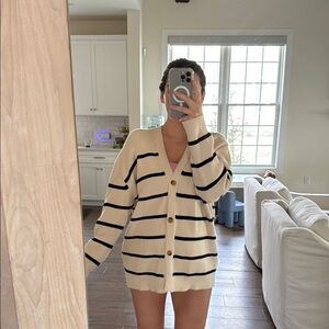 Striped Cardigan Sweater